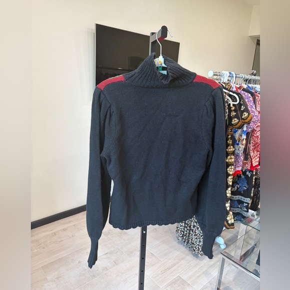 Farm Rio: Black Bold Colorful Flower Embroidered Knit Sweater - Picture 9 of 14